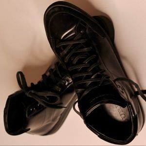 Burberry Leather Trainers with Suede Trim